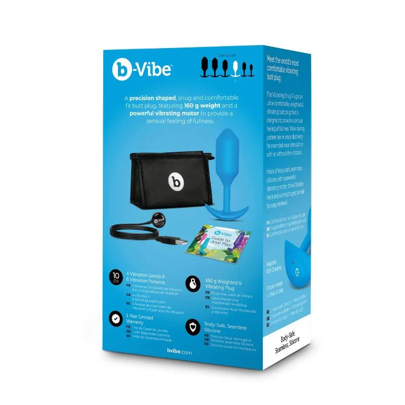 B-Vibe Vibrador snug plug large blue - estimulador anal vibrante - Sexshop dominame.cl - BV-035