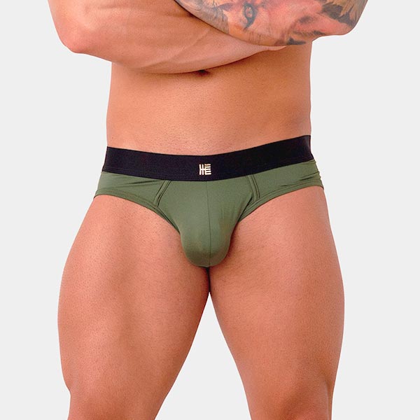 BRIEF CLASICO VERDE OLIVA - calzoncillo - ropa interior de hombre - lenceria masculina - boxer hombre