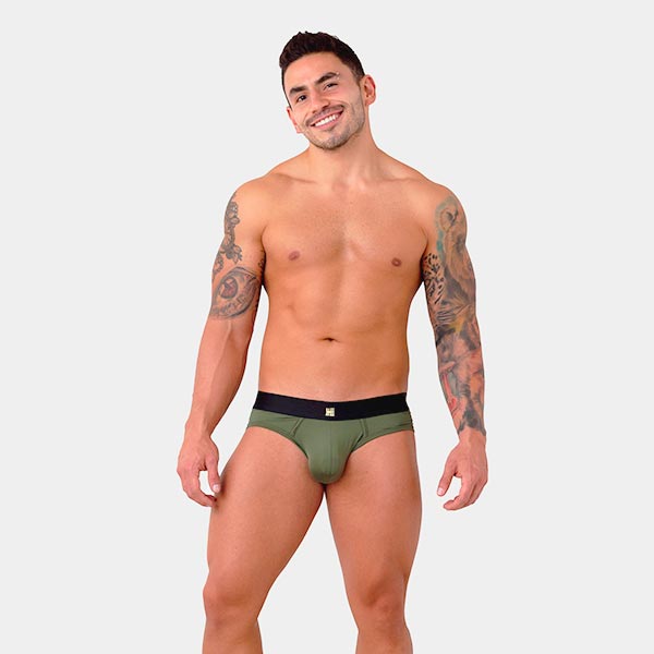 BRIEF CLASICO VERDE OLIVA - calzoncillo - ropa interior de hombre - lenceria masculina - boxer hombre