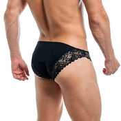 Bikini De Encajes - Negro - slip - calzoncillo - encaje - lenceria masculina - ropa interior de encaje