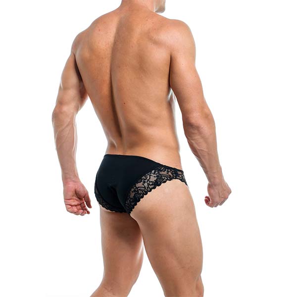 Bikini De Encajes - Negro - slip - calzoncillo - encaje - lenceria masculina - ropa interior de encaje