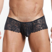 Bikini Mallas Negro - Boxer de encaje - lenceria transparente hombre - ropa interior masculina transparente - calzoncillo