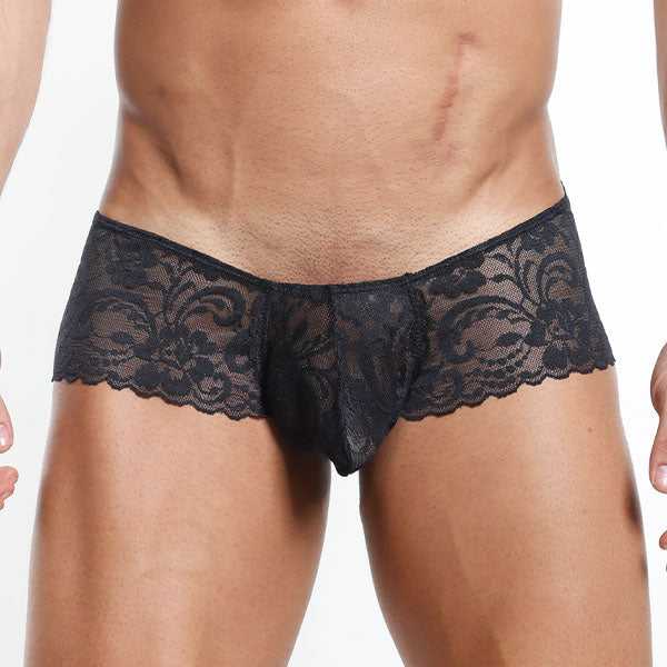 Bikini Mallas Negro - Boxer de encaje - lenceria transparente hombre - ropa interior masculina transparente - calzoncillo
