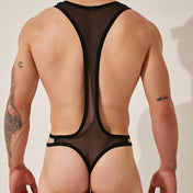 Body Suit - Negro - Lenceria masculina - body transparente hombre