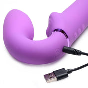 Dildo Strapless Vibrante - Comprar dildo doble online - Juguetes sexuales strapless - sex shop