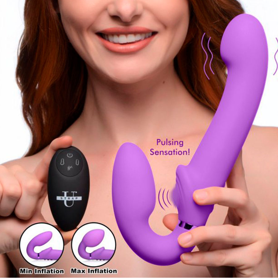 Dildo Strapless Vibrante - Dildo lesbico realista - Juguetes sexuales strapless - sex shop