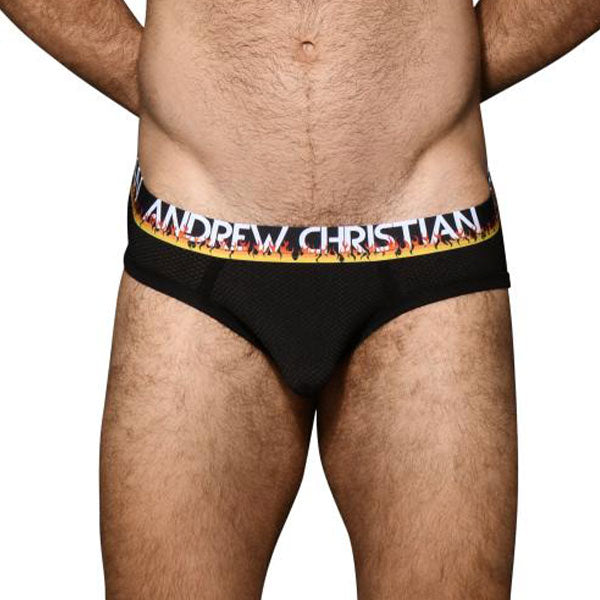 Flames Mesh Brief (ALMOST NAKED) - Andrew Christian - Slip - Calzoncillos - Ropa Interior Masculina