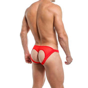 G-String Mallas - rojo  - encaje - lenceria masculina - ropa interior encaje hombre