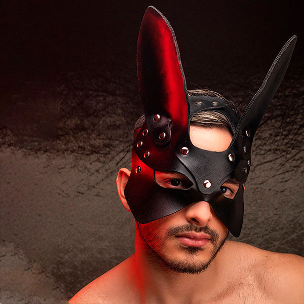 Mascara De Conejo Sumiso - mascara de cuero - mascara BDSM - bondage