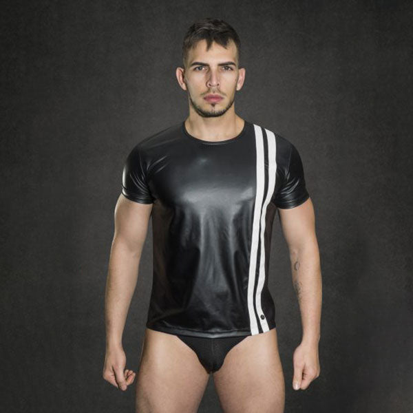 Polera Kinky Boy Negra - Polera de cuerina - camiseta manga corta