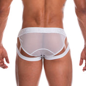 Secrecy Brief Thong White - calzoncillo - portaligas masculino - ropa interior sensual de hombre