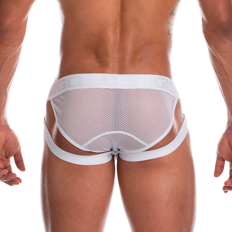 Secrecy Brief Thong White - calzoncillo - portaligas masculino - ropa interior sensual de hombre
