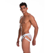 Secrecy Brief Thong White - calzoncillo - portaligas masculino - ropa interior sensual de hombre