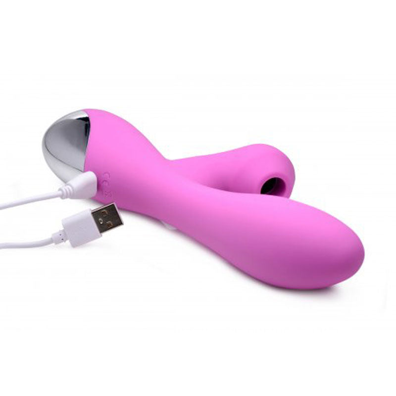 Vibrador & Succionador Rabbit Pink 10X - Vibrador punto G y clítoris recargable - Sexx shop