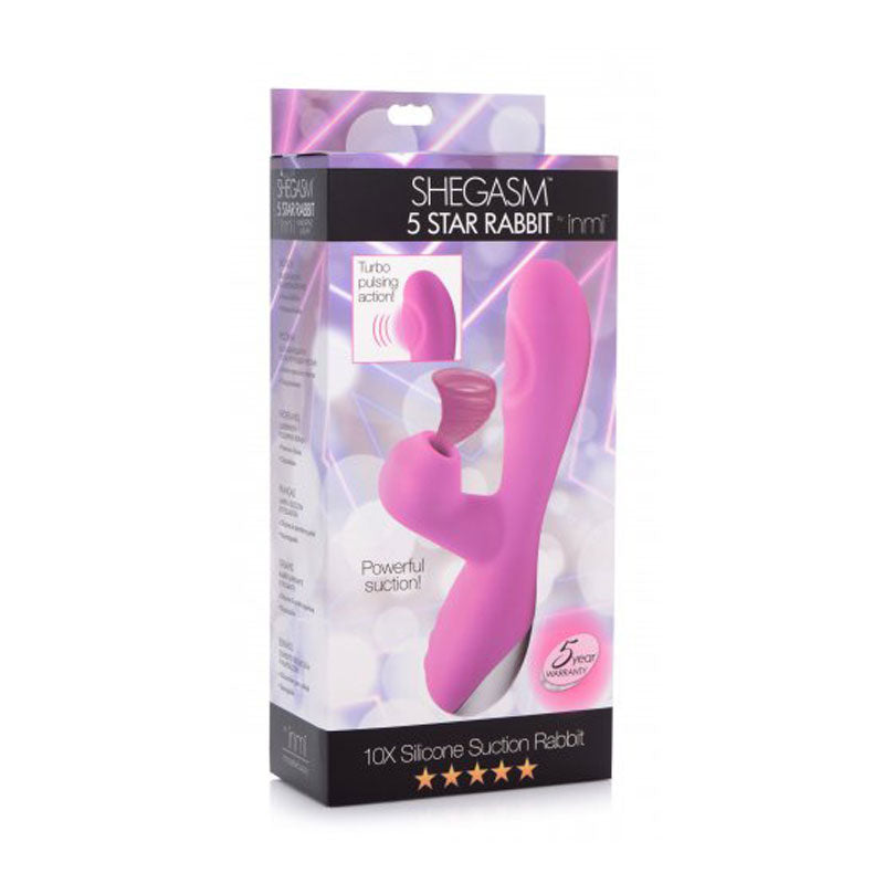 Vibrador & Succionador Rabbit Pink 10X - Vibrador punto G y clitoris recargable - Sexx shop