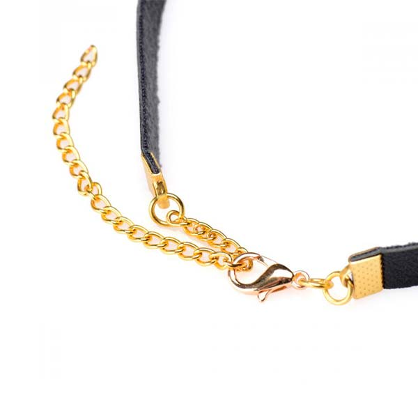 Collar con Campana de Gato Dorado - Negro / Dorado - shoker - gargantilla - bdms - La mejor y más variada selección de juguetes sexuales del mercado.