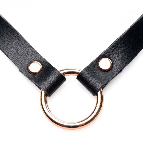 Collar con Campana de Gato Dorado - Negro / Dorado - shoker - gargantilla - bdms - La mejor y más variada selección de juguetes sexuales del mercado.