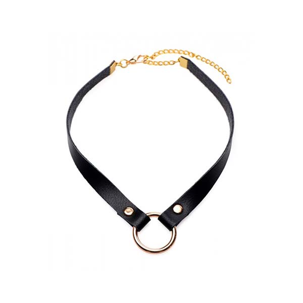 Collar con Campana de Gato Dorado - Negro / Dorado - shoker - gargantilla - bdms - La mejor y más variada selección de juguetes sexuales del mercado.