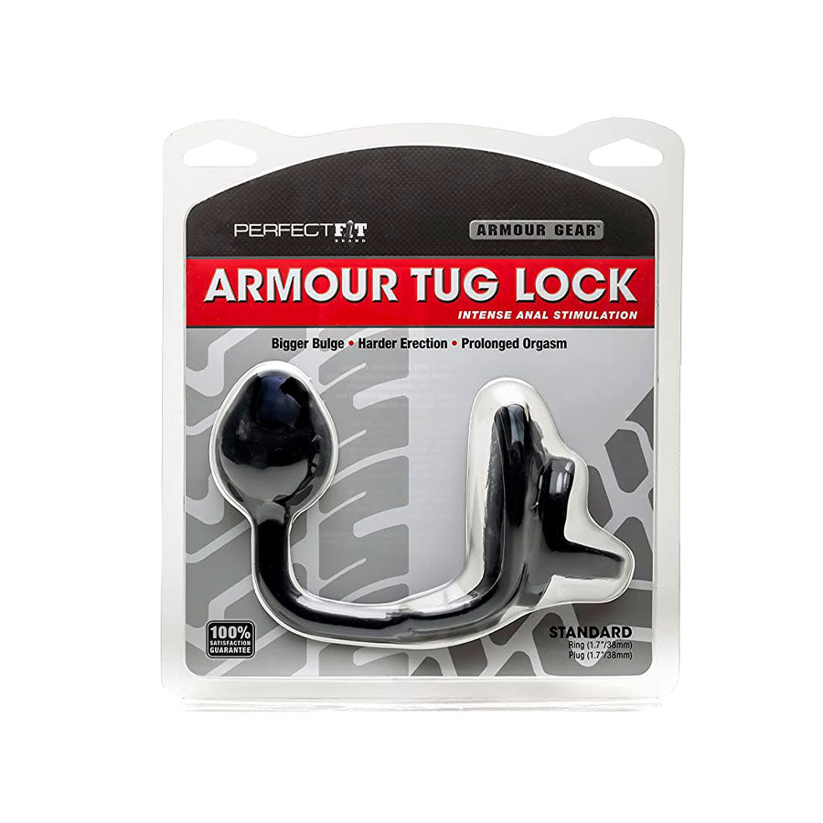 Armour Tug Lock Black Medium - Perfect Fit - SwissNavy - Satisfayer- Trojan - Vibradores, estimuladores, consoladores, dildos, plugs, anillos realistas, penes, masturbadores, lubricantes, cosmetica. Gran variedad de juguetes sexuales - Envíos rápidos y discretos a todo Chile