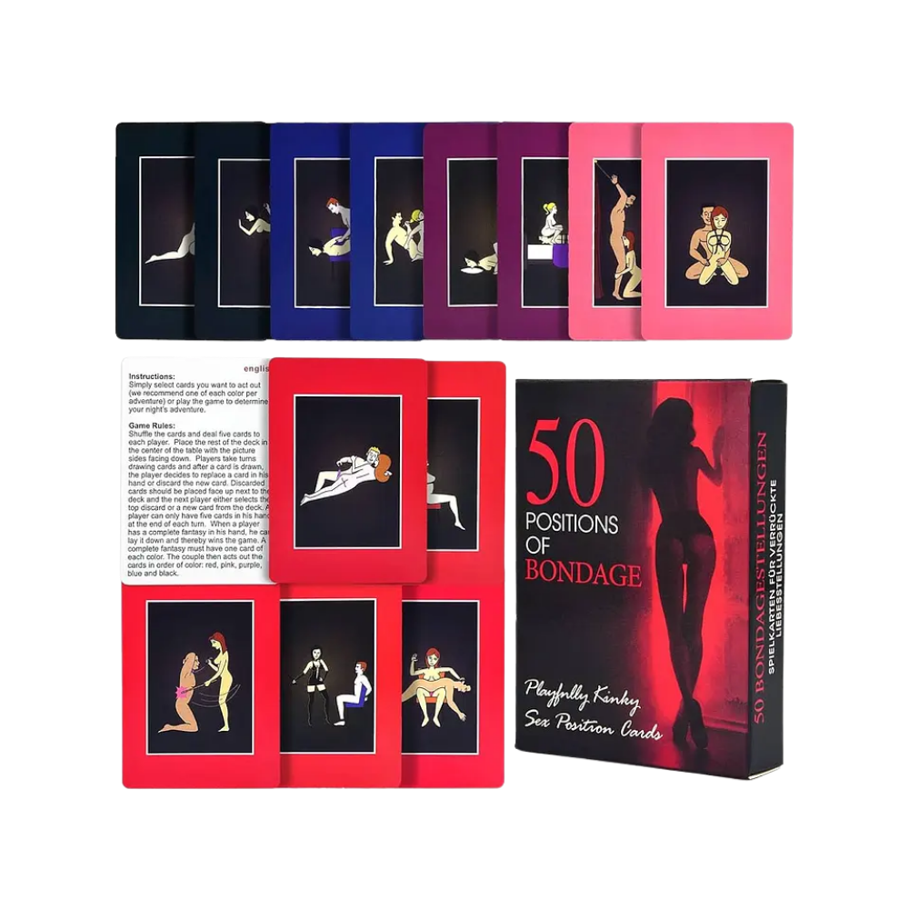 50 posiciones de bondage - juego de cartas - posiciones sexuales - bdsm - diversion - erotico - actividad en parejas - juego de parejas - erotico - bondage - sexshop - dominame 