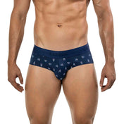 lenceria masculina - lenceria clasica - prenda clasica - prenda de algodon - lenceria azul - estampado - pretina elasticada - corte anatomico - ajuste perfecto - brief - slip - calzoncillo - clever - dominame - sexshop dominame