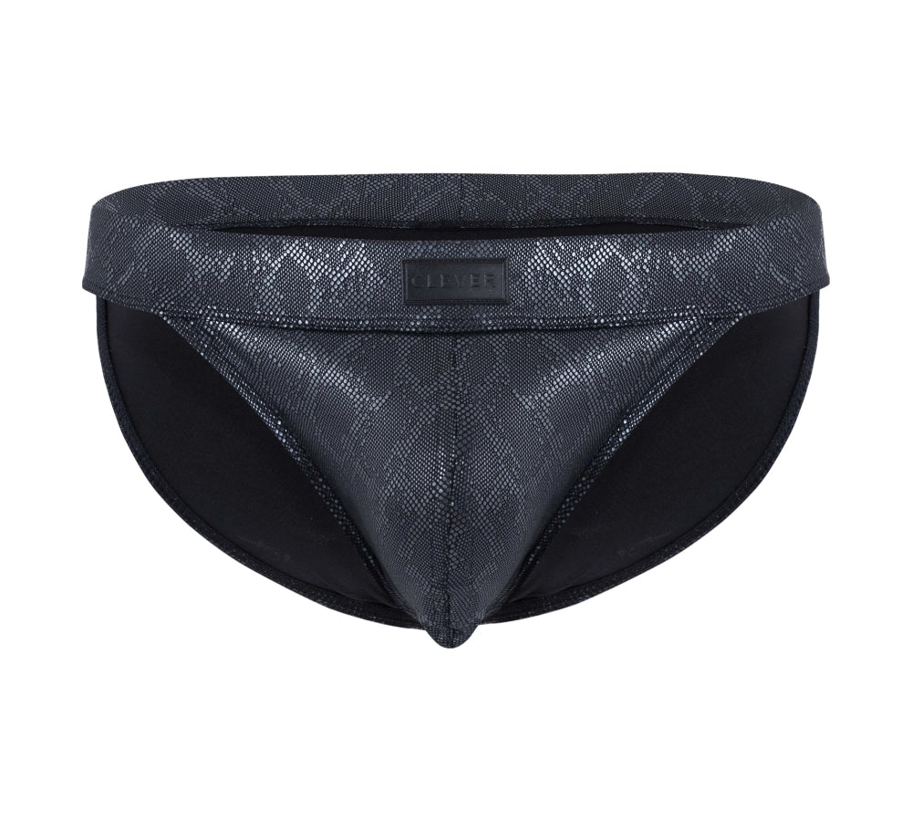 lenceria masculina - lenceria de hombre - renda erotica - enceria estampada - estampado de serpiente - lenceria negra - negro brillante - escamas de serpiente - prenda erotica - calce anatomico - lenceria levanta bulto - prenda sexy - clever - dominame - sexshop dominame 