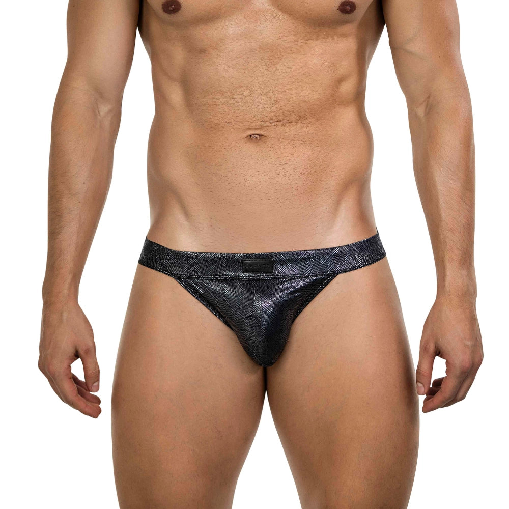 lenceria masculina - lenceria de hombre - renda erotica - enceria estampada - estampado de serpiente - lenceria negra - negro brillante - escamas de serpiente - prenda erotica - calce anatomico - lenceria levanta bulto - prenda sexy - clever - dominame - sexshop dominame 