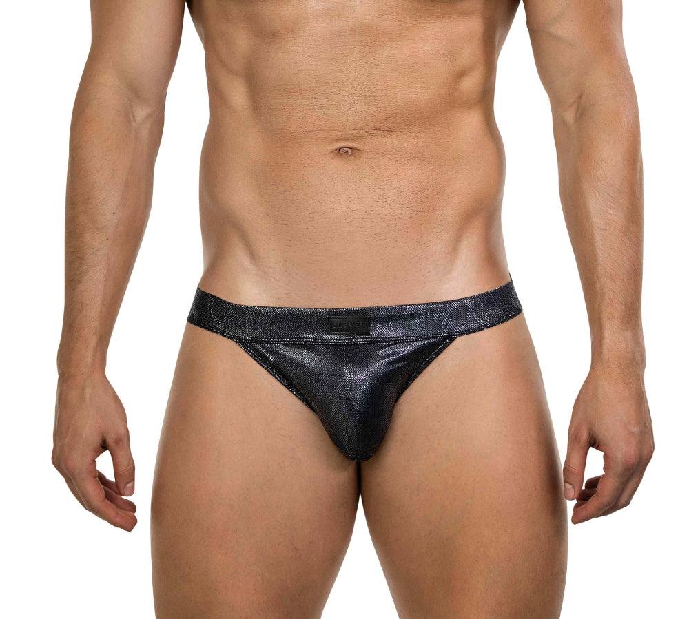 lenceria masculina - lenceria de hombre - renda erotica - enceria estampada - estampado de serpiente - lenceria negra - negro brillante - escamas de serpiente - prenda erotica - calce anatomico - lenceria levanta bulto - prenda sexy - clever - dominame - sexshop dominame 