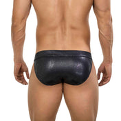 lenceria masculina - lenceria de hombre - renda erotica - enceria estampada - estampado de serpiente - lenceria negra - negro brillante - escamas de serpiente - prenda erotica - calce anatomico - lenceria levanta bulto - prenda sexy - clever - dominame - sexshop dominame 