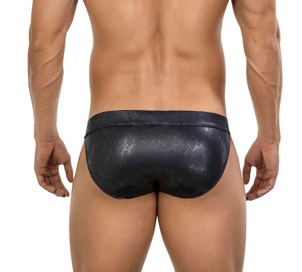 lenceria masculina - lenceria de hombre - renda erotica - enceria estampada - estampado de serpiente - lenceria negra - negro brillante - escamas de serpiente - prenda erotica - calce anatomico - lenceria levanta bulto - prenda sexy - clever - dominame - sexshop dominame 