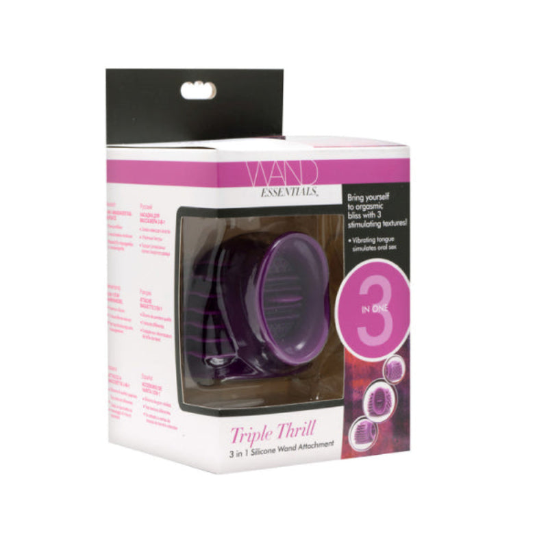 Accesorio De Varita De Silicona Triple Thrill 3 En 1 - Compatible con Masajeador Hitachi Magic Wand - Accesorios eróticos