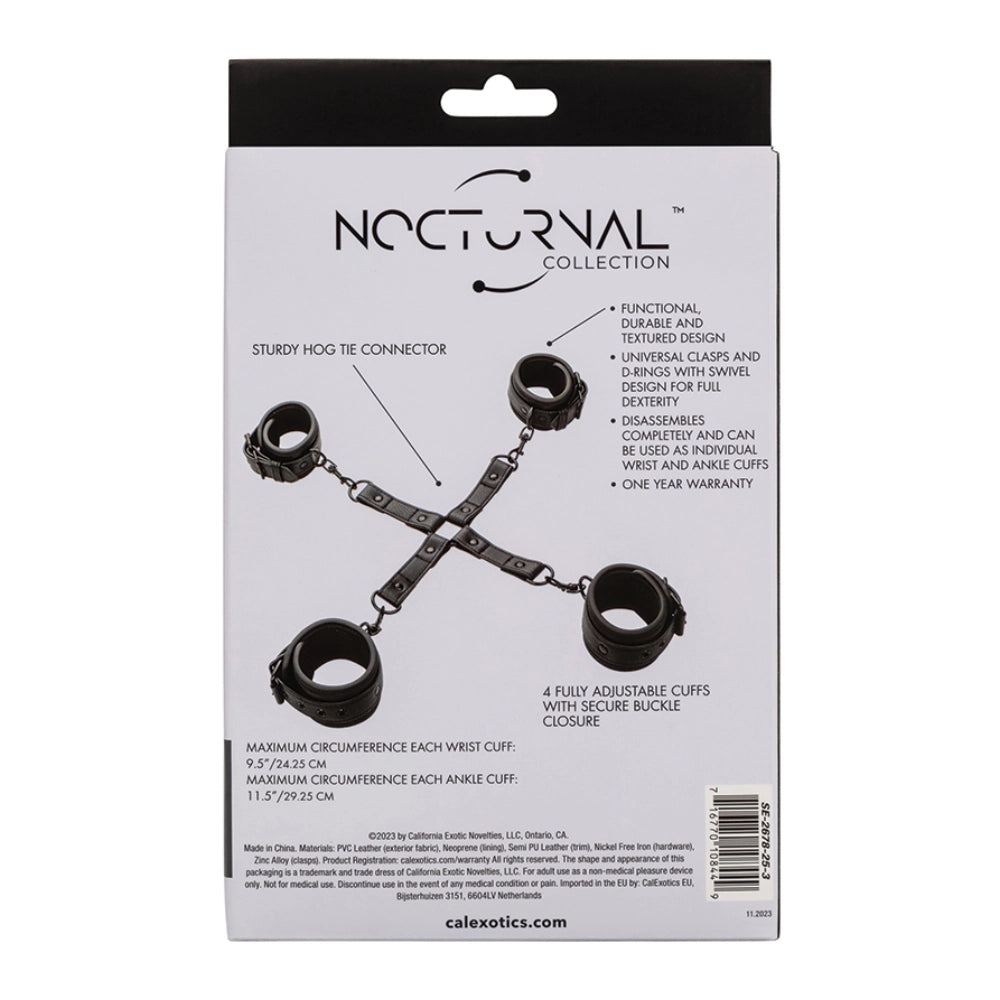 amarras de 4 puntos - muñequeras - tobilleras -amarras de extremidades - sumision - bdsm - dominacion - restricción de movimiento - cuerina - amarras con correa - broche de cinturon - muñequeras de presion - amarras con seguro - calexotics - dominame - sexshop dominame 