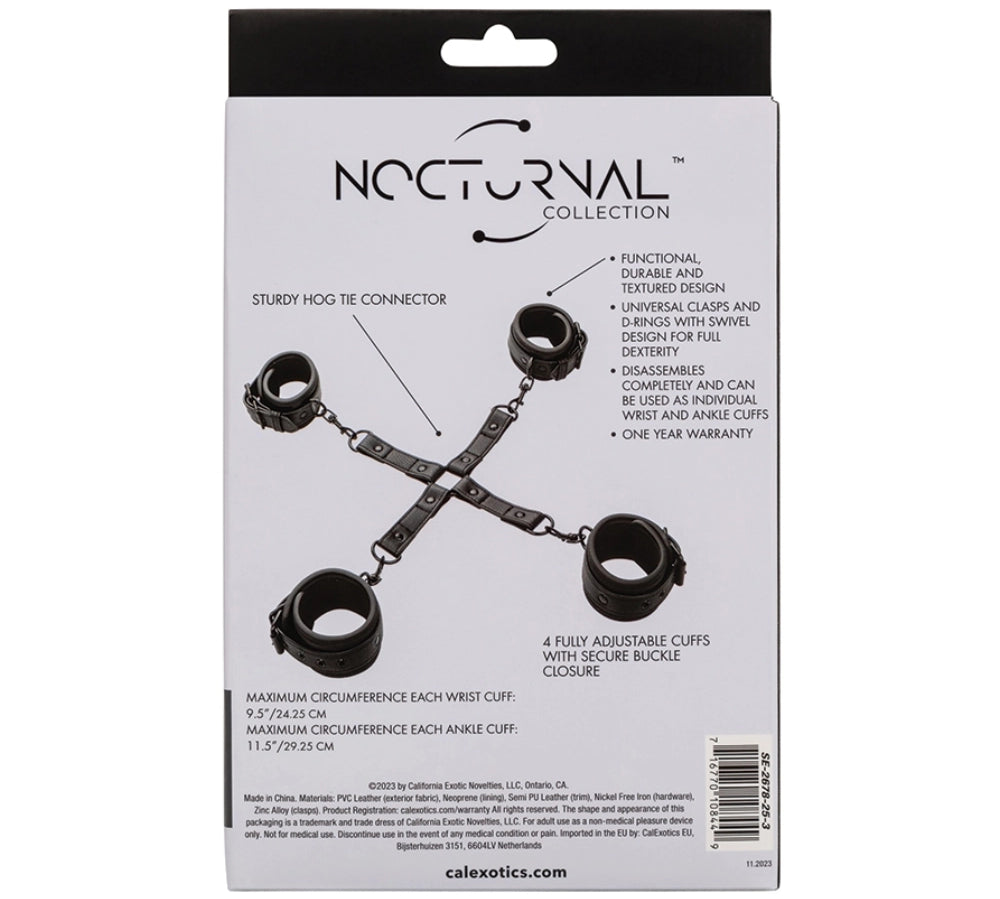 amarras de 4 puntos - muñequeras - tobilleras -amarras de extremidades - sumision - bdsm - dominacion - restricción de movimiento - cuerina - amarras con correa - broche de cinturon - muñequeras de presion - amarras con seguro - calexotics - dominame - sexshop dominame 