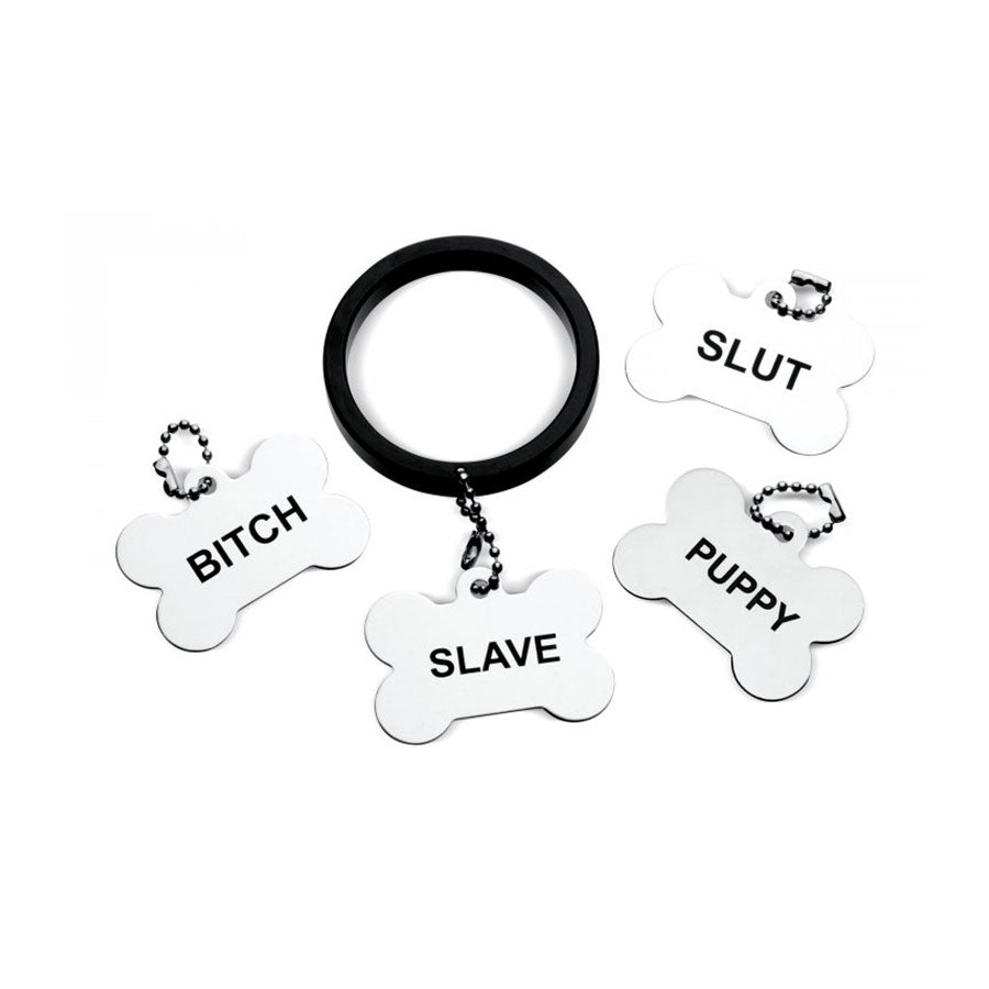 Anillo Para el Pene con 4 Placas de Identificación - Tienda erótica sexshop