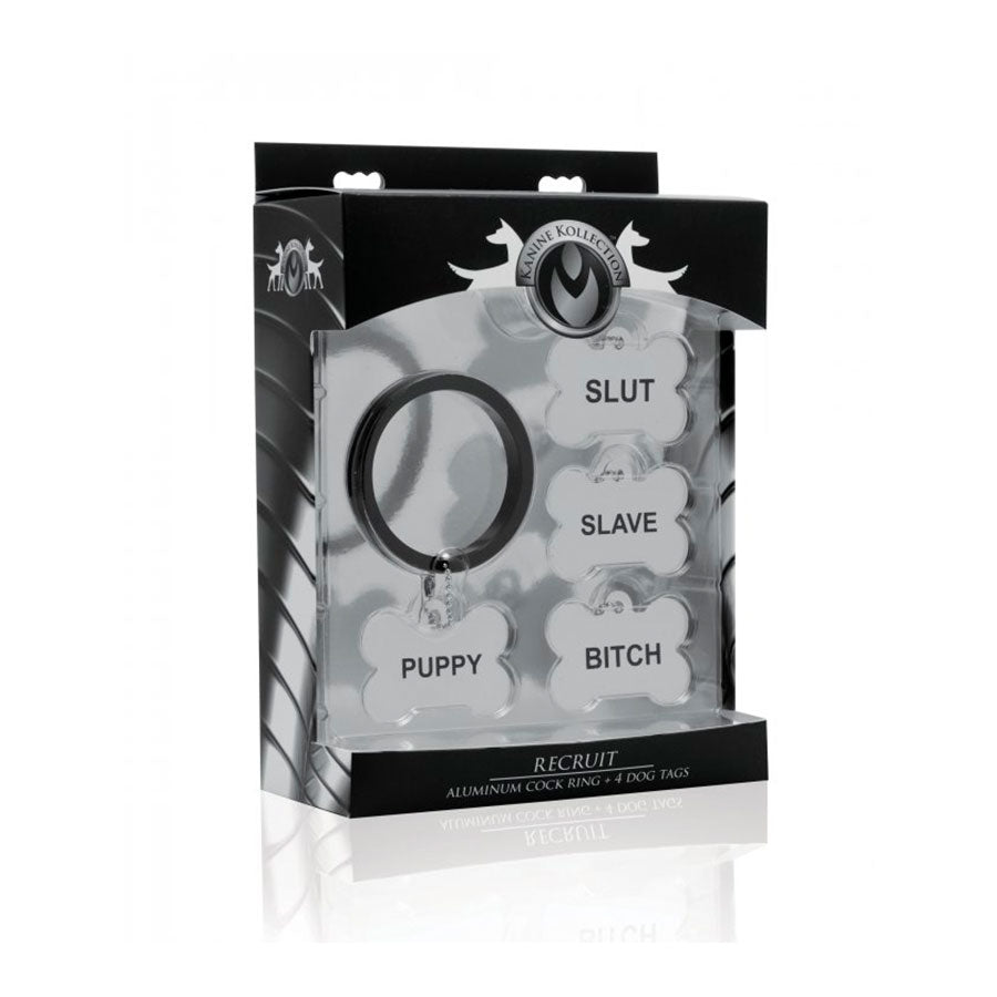 Anillo Para el Pene con 4 Placas de Identificación - Tienda erótica sexshop