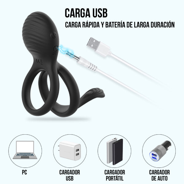 Anillo duolove - anillo vibrador - anillo para pene - anillo sexual - juguetes eroticos - juguetes sexuales- sexshop chile - vibrador con control