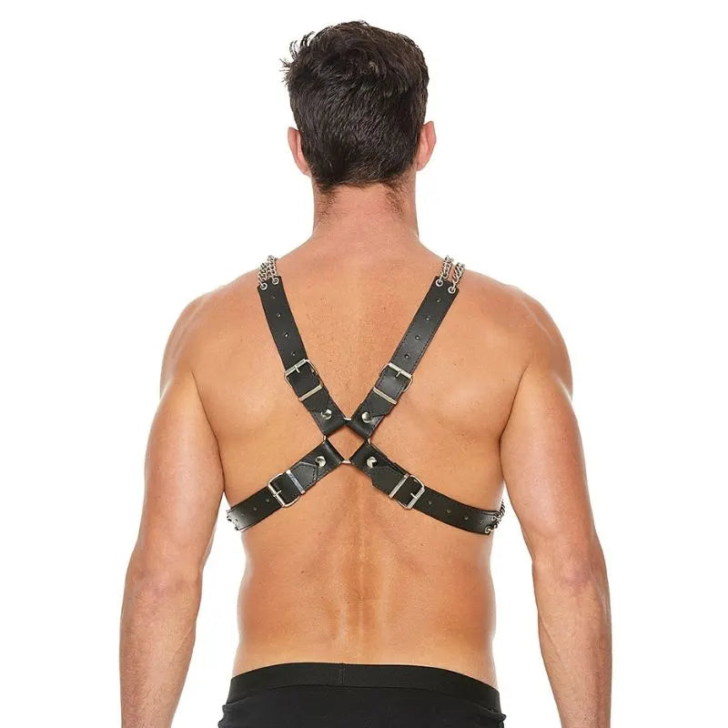Arnes de cadenas O-Ring - Burgundy de Ouch! - Chain And Chain Harness - Bondage - Sexshop Dominame.cl - OU554BLK
