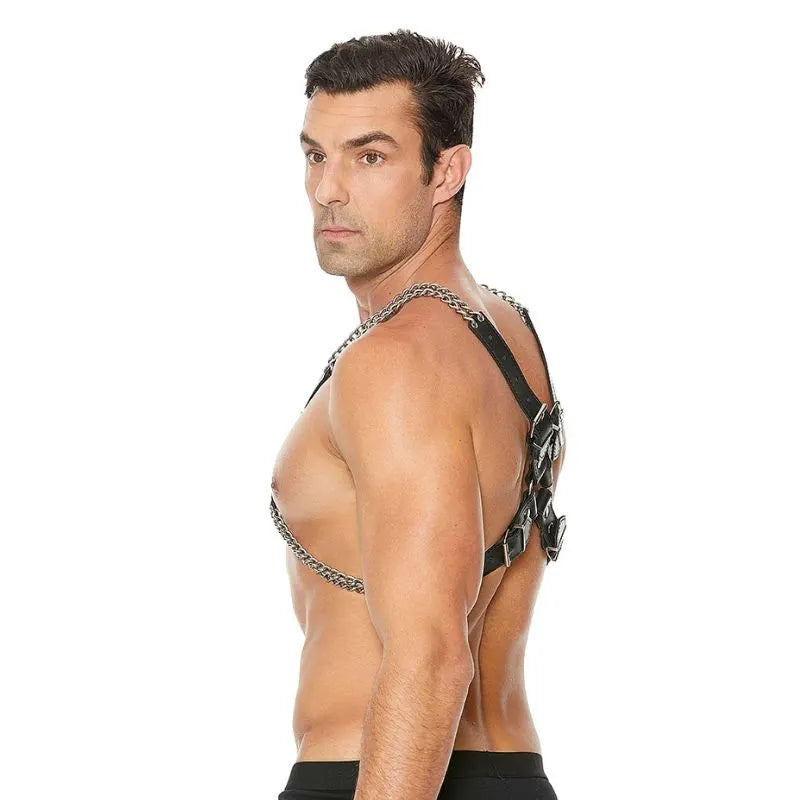 Arnes de cadenas O-Ring - Burgundy de Ouch! - Chain And Chain Harness - Bondage - Sexshop Dominame.cl - OU554BLK