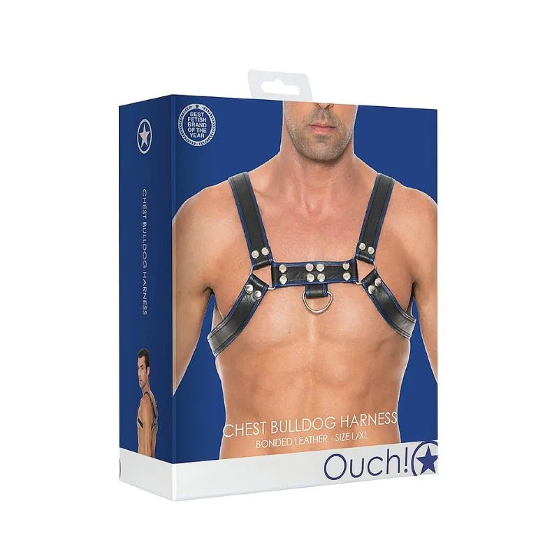 Arnes de pecho bulldog - azul- de Ouch! - kynk - Bondage - Sexshop Dominame.cl - OU561BLU