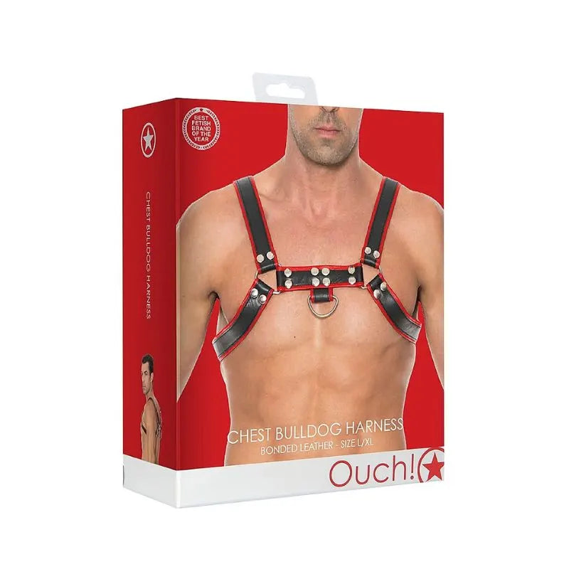 Arnes de pecho bulldog - rojo - de Ouch! - kynk - Bondage - Sexshop Dominame.cl - OU561RED
