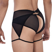 Attila Garter Jockstrap Black - jock - lenceria masculina - suspensorio hombre - ropa interior de hombre - portaligas