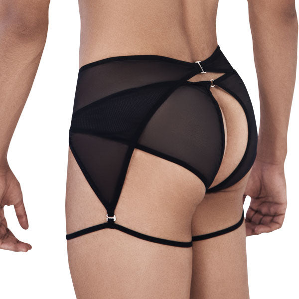 Attila Garter Jockstrap Black - jock - lenceria masculina - suspensorio hombre - ropa interior de hombre - portaligas