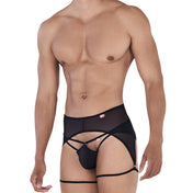 Attila Garter Jockstrap Black - jock - lenceria masculina - suspensorio hombre - ropa interior de hombre - portaligas
