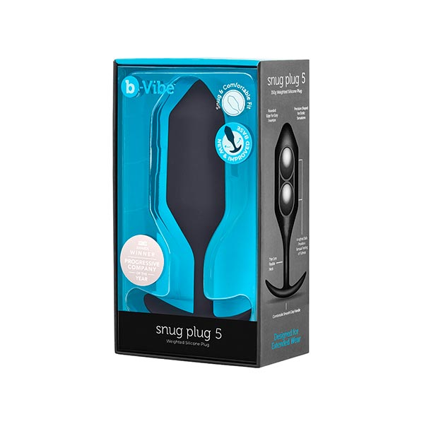 B-Vibe Snug Plug 5 - Black - Dilatador anal con peso - estimulador anal - sex shop dominame.cl - BV-013