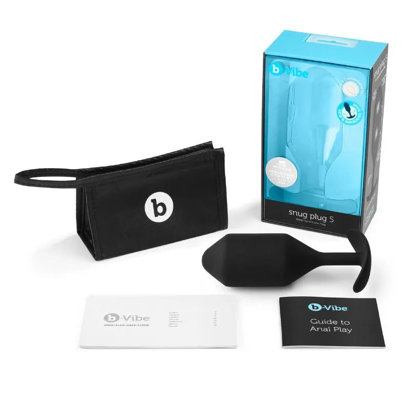 B-Vibe Snug Plug 5 - Black - Dilatador anal con peso - estimulador anal - sex shop dominame.cl - BV-013