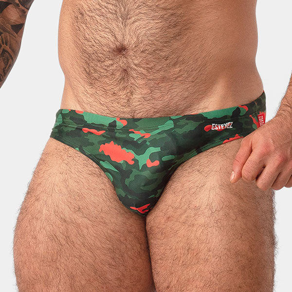 BAÑADOR CAMUFLADO VERDE - traje de baño de hombre  - bañador tipo sunga