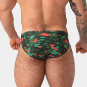 BAÑADOR CAMUFLADO VERDE - traje de baño de hombre  - bañador tipo sunga