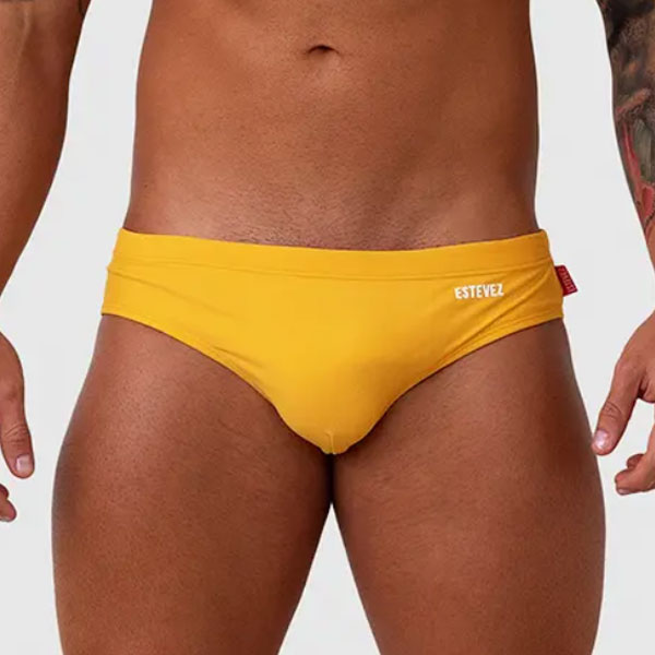 BAÑADOR ESTEVEZ MOSTAZA - traje de baño - sunga de baño - calzoncillo para bañador