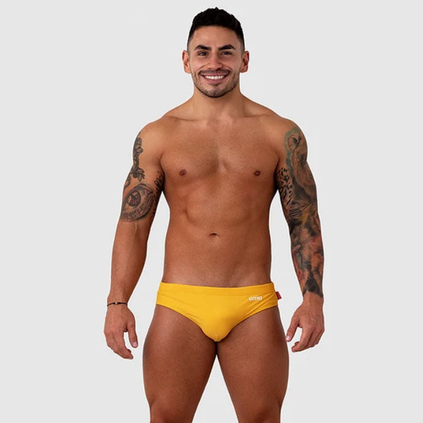BAÑADOR ESTEVEZ MOSTAZA - traje de baño - sunga de baño - calzoncillo para bañador