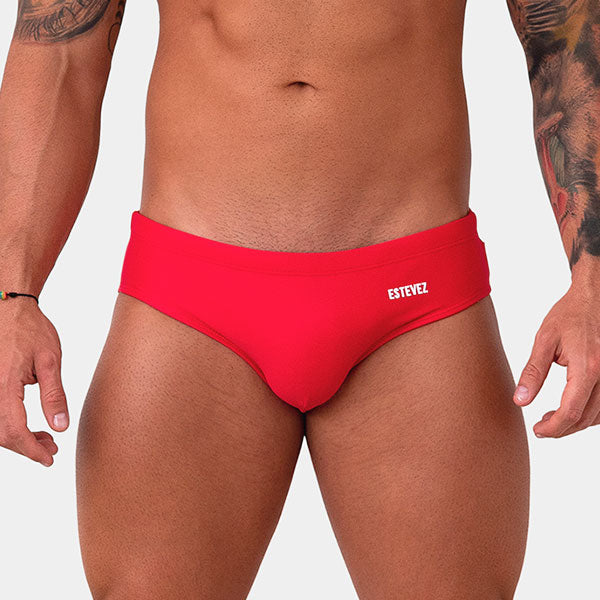 BAÑADOR ESTEVEZ ROJO VIVO - traje de baño - sunga de baño - calzoncillo para bañador